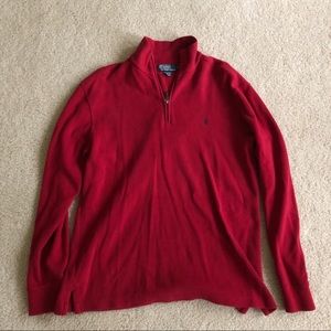 Red Polo Ralph Lauren Quarter Zip Pull Over